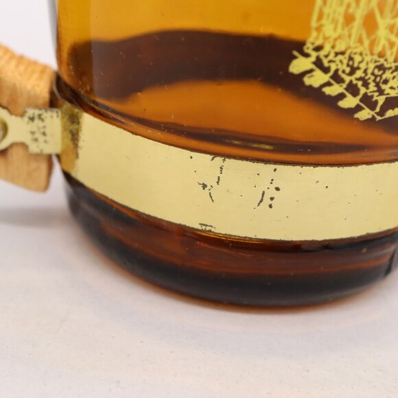 Ragin' Cajun Rollercoaster Amber Glass Tankard Mug Pontchartrain Beach Amusement - Picture 5 of 14